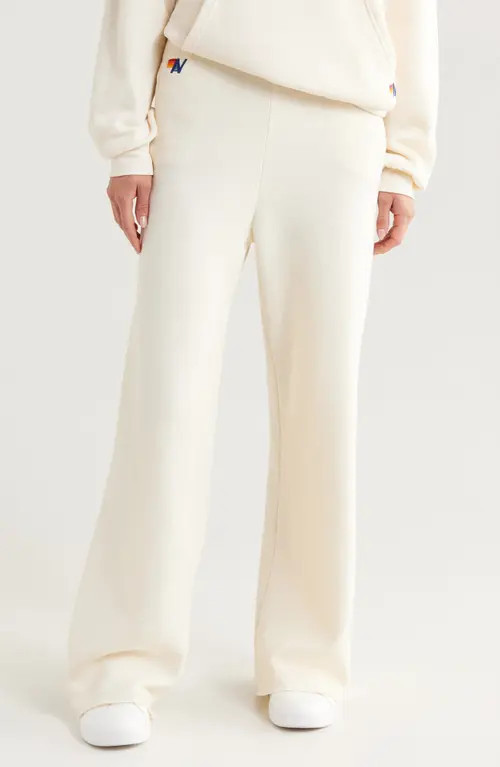 Aviator Nation Wide Leg Pocket Sweatpants in Vintage White at Nordstrom, Size Large | Nordstrom