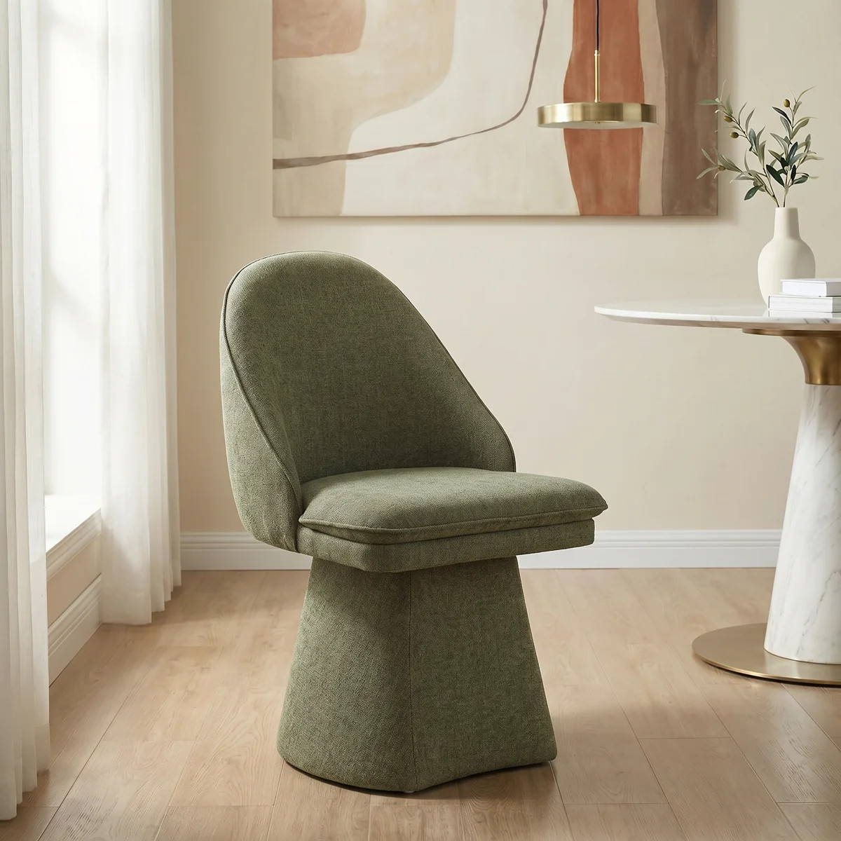 Lomena Swivel Fabric Upholstered Dining Chair | Wayfair North America