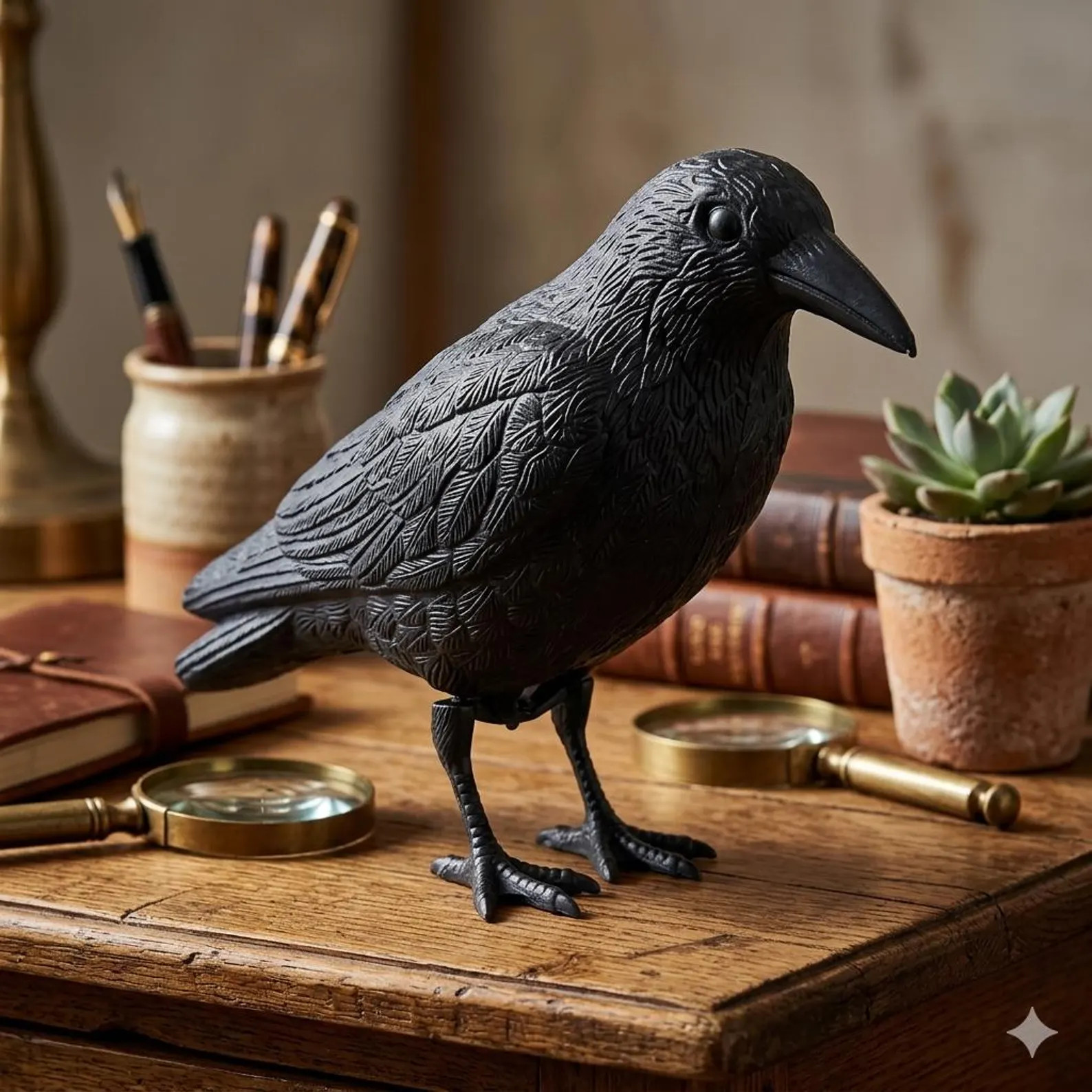 Black Raven Figurine | Miniature Gothic Bird Decor, Dark Aesthetics | Etsy (Global)