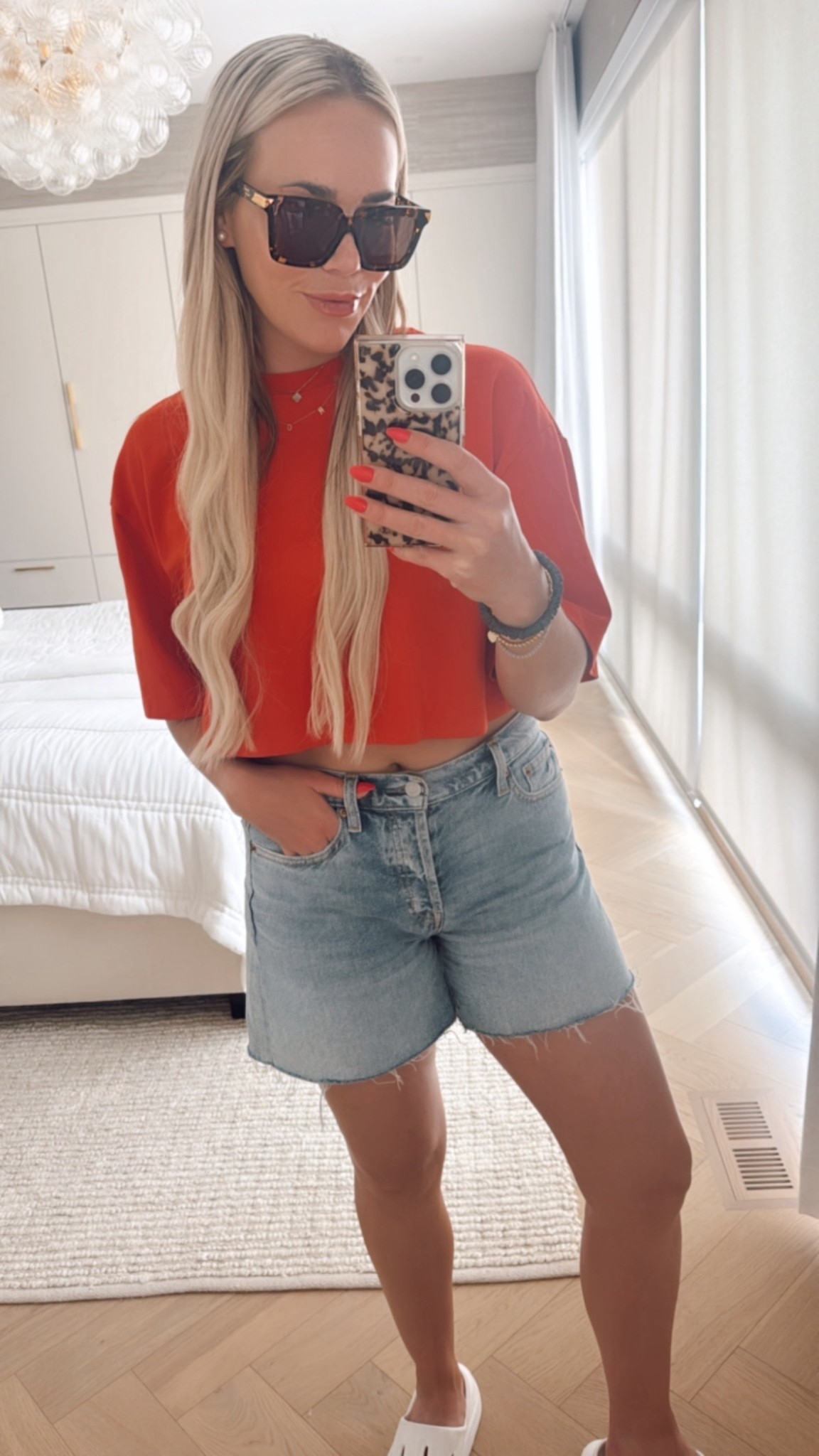 Been loving Red lately! 🍒This cropped tee is so well priced and these jean shorts are a new staple! 

#LTKcanada #LTKsummer