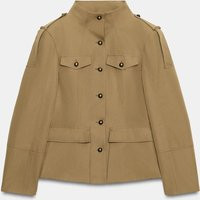 Zara - Taillierte Jacke Mit Taschen - Helles Khaki - Xxl - Damen | Zara DE