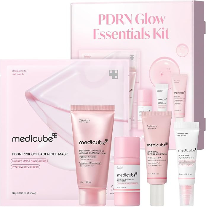 medicube PDRN Glow Essentials Kit, Mini Skincare Travel Set, 5-Step Routine | Amazon (US)