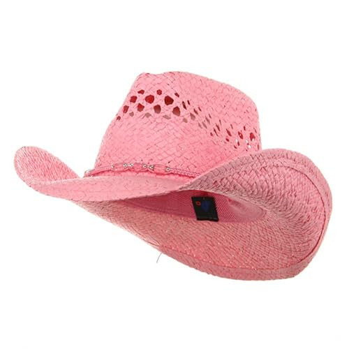 MG Womens Straw Outback Toyo Cowboy Hat, Pink | Amazon (US)