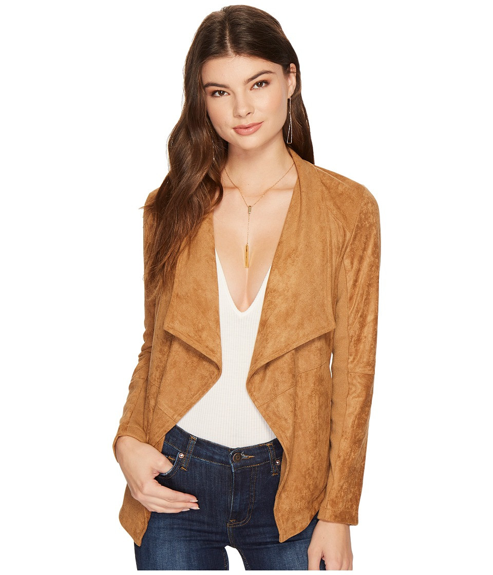 BB Dakota - Wade Faux Suede Drape Jacket (Whiskey) Women's Coat | Zappos