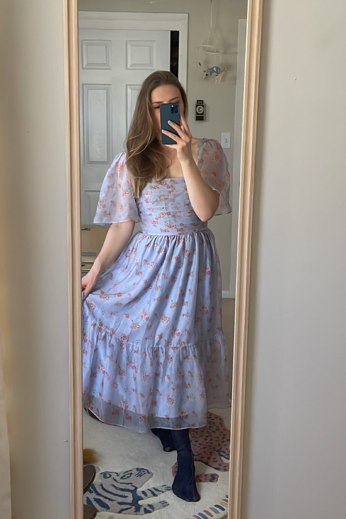 Easter Sunday fit ✨ dress fits true to size; wearing size small. Paired with metallic ballet flats 