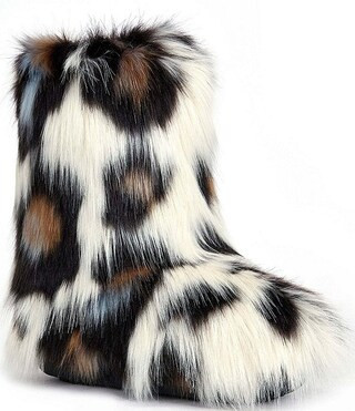 Azalea Wang Albert Leopard Print Faux Fur Platform Boots | Dillard's | Dillard's