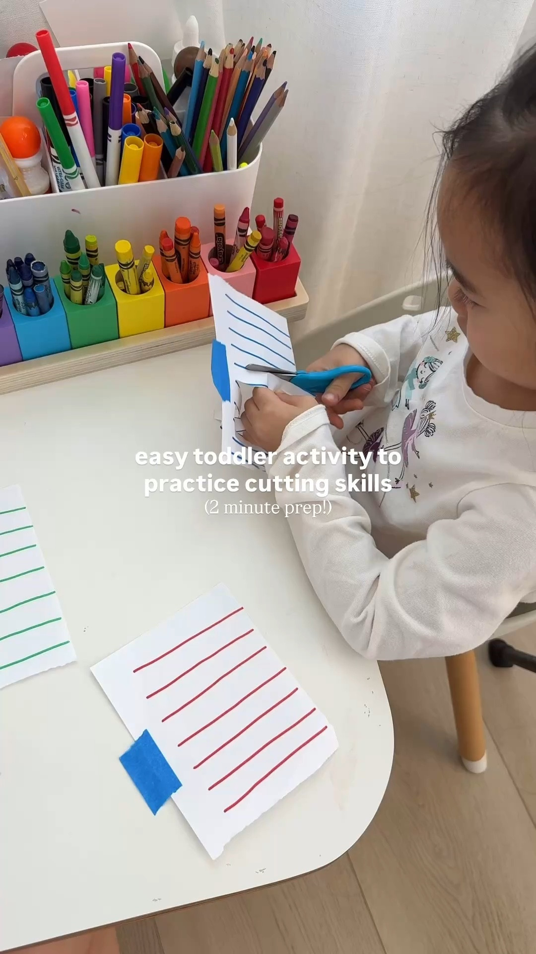 a fun cutting and fine motor activity for kids! #toddleractivity #toddlerfun #toddlermom #toddlers 

#LTKmorningroutine #LTKmomlife #LTKKids