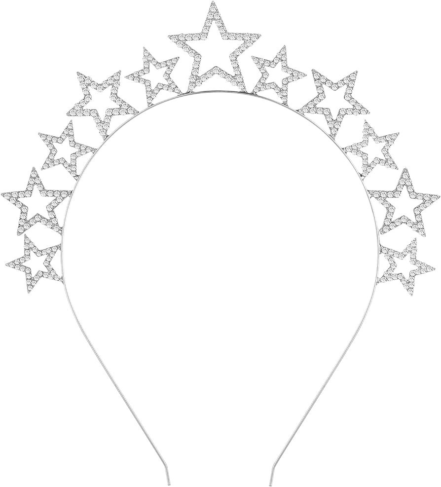 Sibba Headbands Set, Star Headbands Cute Reindeer Antler Hairbands Rhinestone Hairbands Shinny Cr... | Amazon (US)