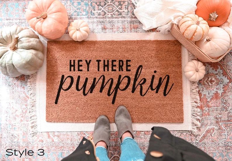 Hey There Pumpkin Doormat Fall Welcome Mat Fall Decor Funny - Etsy | Etsy (US)