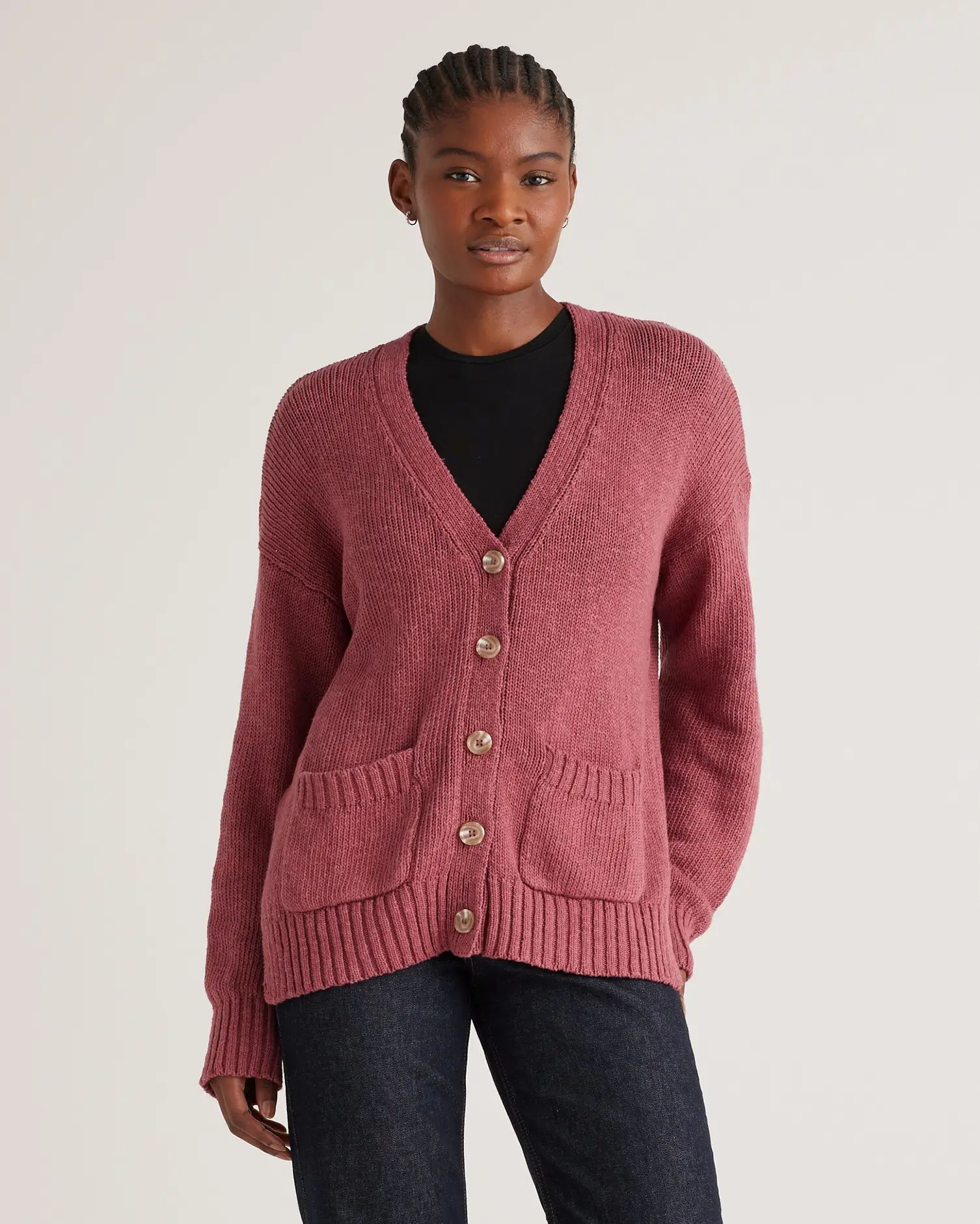 Cotton Linen Relaxed Cardigan | Quince