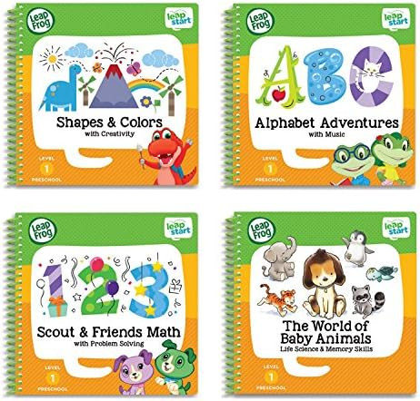 LeapFrog LeapStart Preschool 4-in-1 Activity Book Bundle with ABC, Shapes & Colors, Math, Animals | Amazon (US)