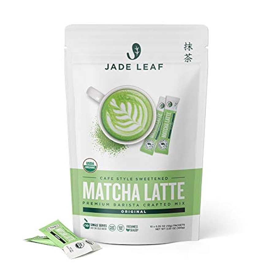 Jade Leaf Organic Matcha Latte Mix - Cafe Style Sweetened Blend - Sweet Matcha Green Tea Powder -... | Amazon (US)