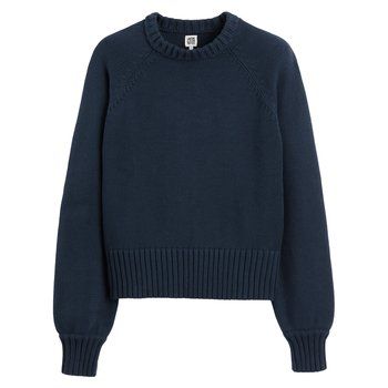 Cotton Chunky Knit Jumper with Crew Neck | La Redoute (UK)