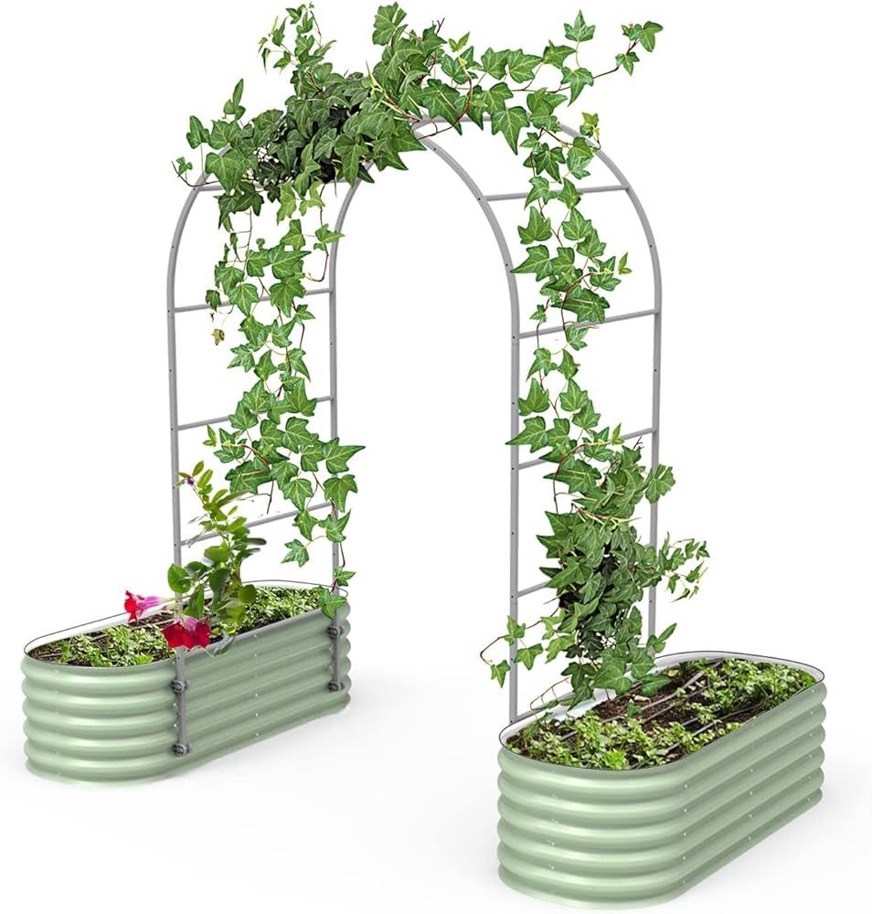 Vego Garden Modular Arched Trellis System Single Section 3.0' Long Trellis for 2.0‘ x 5.0' (4 i... | Amazon (US)