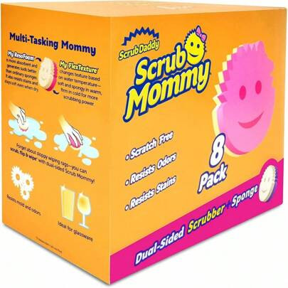 Dual Sided Sponge And Scrubber - Scrub Mommy - Scratch Free Sponge For Dishes And Home, Soft In Warm Water, Firm In Cold, Odor Resistant, Multi Surfac | SHEIN