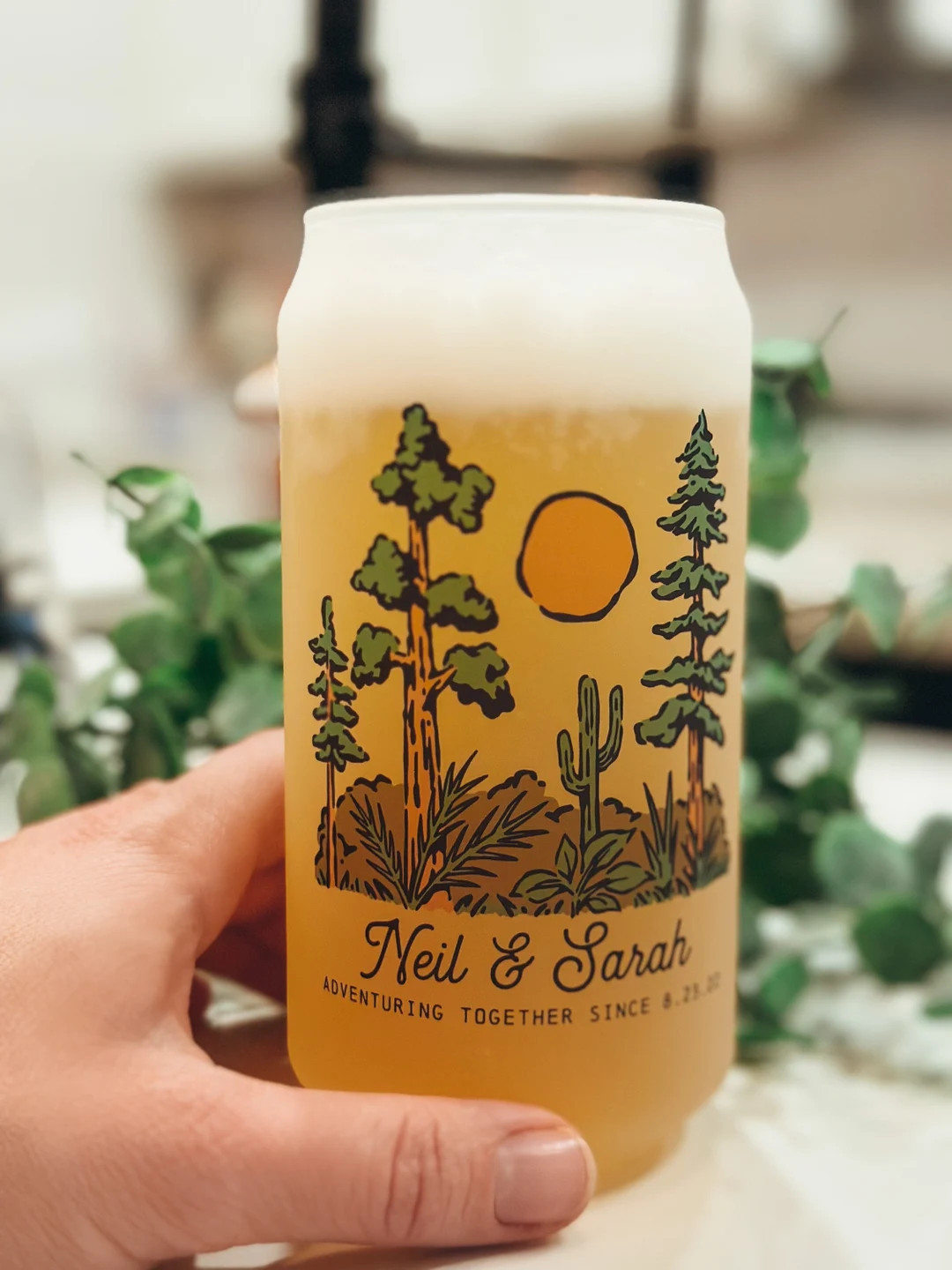 Personalized Beer Glass 18 Oz. Beer Glass pint Camping - Etsy | Etsy (US)