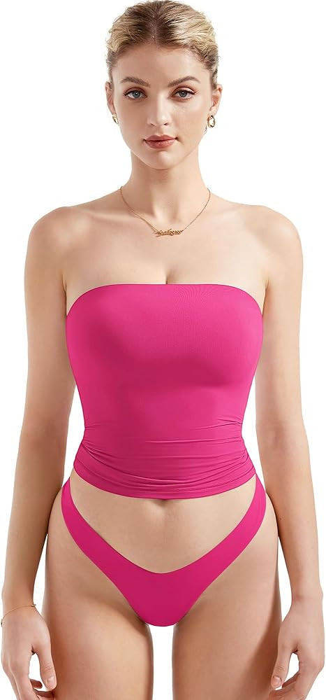 SUUKSESS Women Sexy Tube Top Summer Y2K Going Out Double Lined Basic Tank Top | Amazon (US)