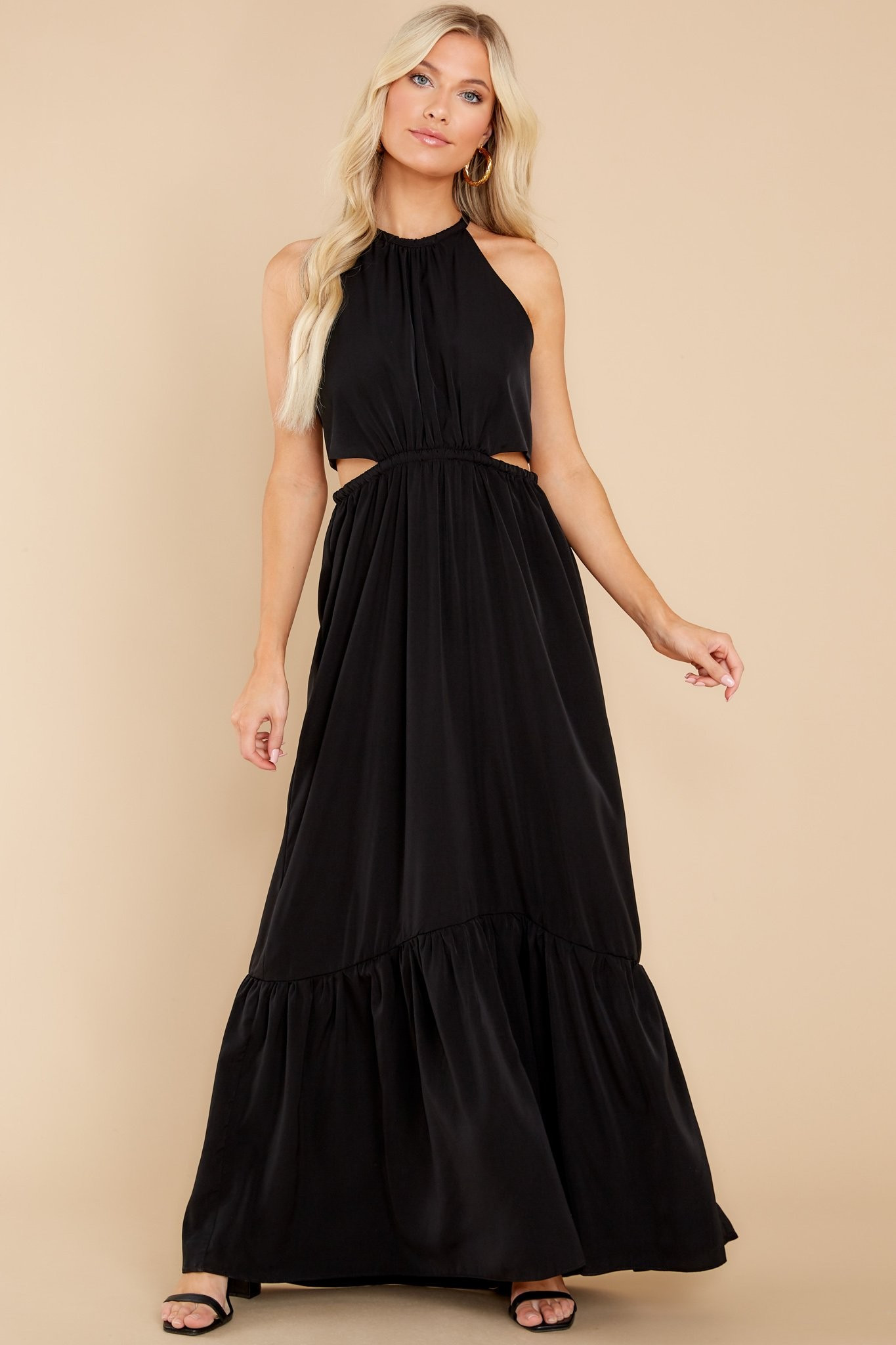 Catch The Breeze Black Maxi Dress | Red Dress 