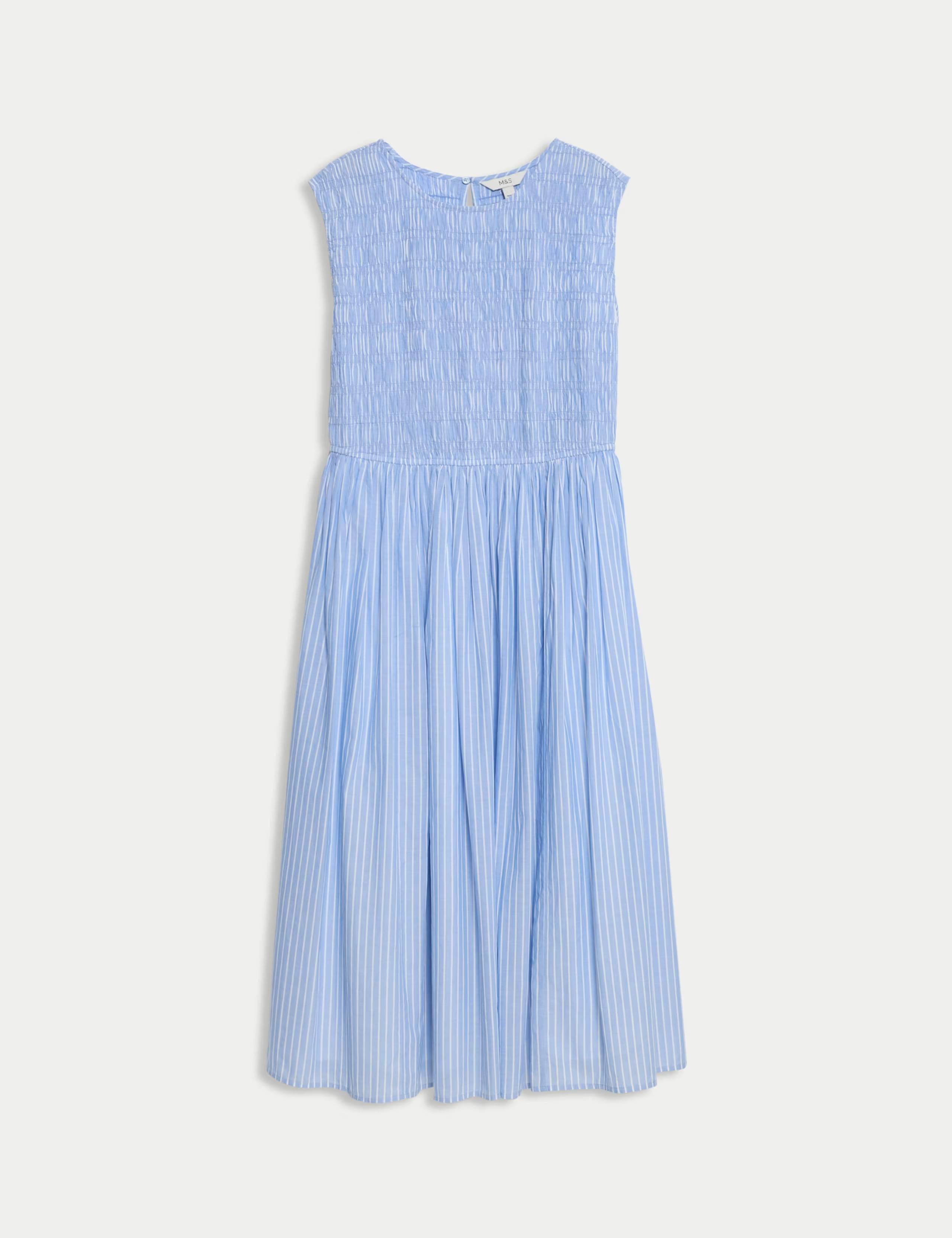 Pure Cotton Striped Midi Waisted Dress | Marks & Spencer (UK)