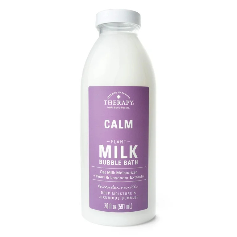Village Naturals Therapy Calm Plant Milk Bubble Bath, Lavender Vanilla Scent, 20 fl oz | Walmart (US)