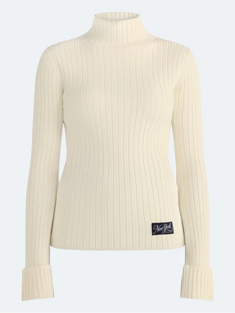 Free Assembly Women's Ribbed Mock Neck Sweater, Midweight, Sizes XXS-XXL | Walmart (US)
