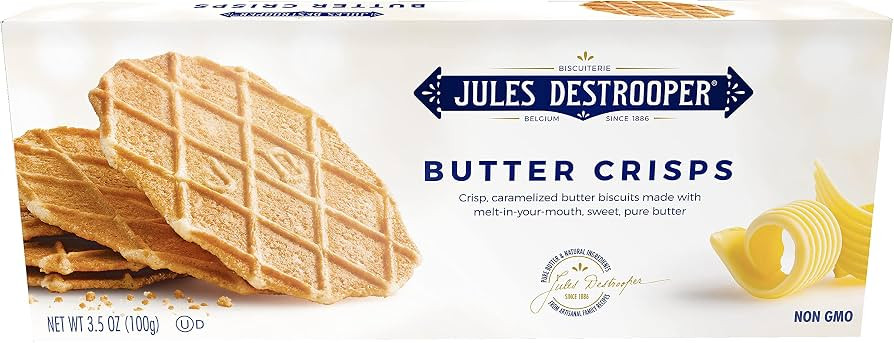 Jules Destrooper Butter Crisps - Caramelized Butter Biscuits, Kosher Dairy, Authentic Made In Bel... | Amazon (US)