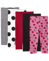 Toddler Girls Print Knit Leggings 5-Pack | The Children's Place CA - IN THE PINK | The Children's Place
