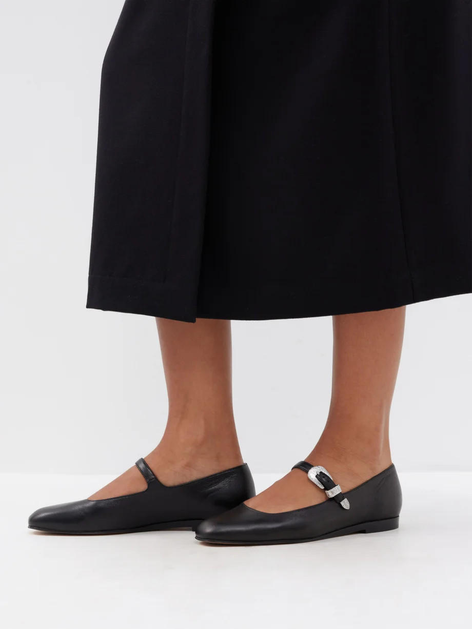 Western-buckle leather Mary Jane ballet flats | Le Monde Beryl | Matches (US)
