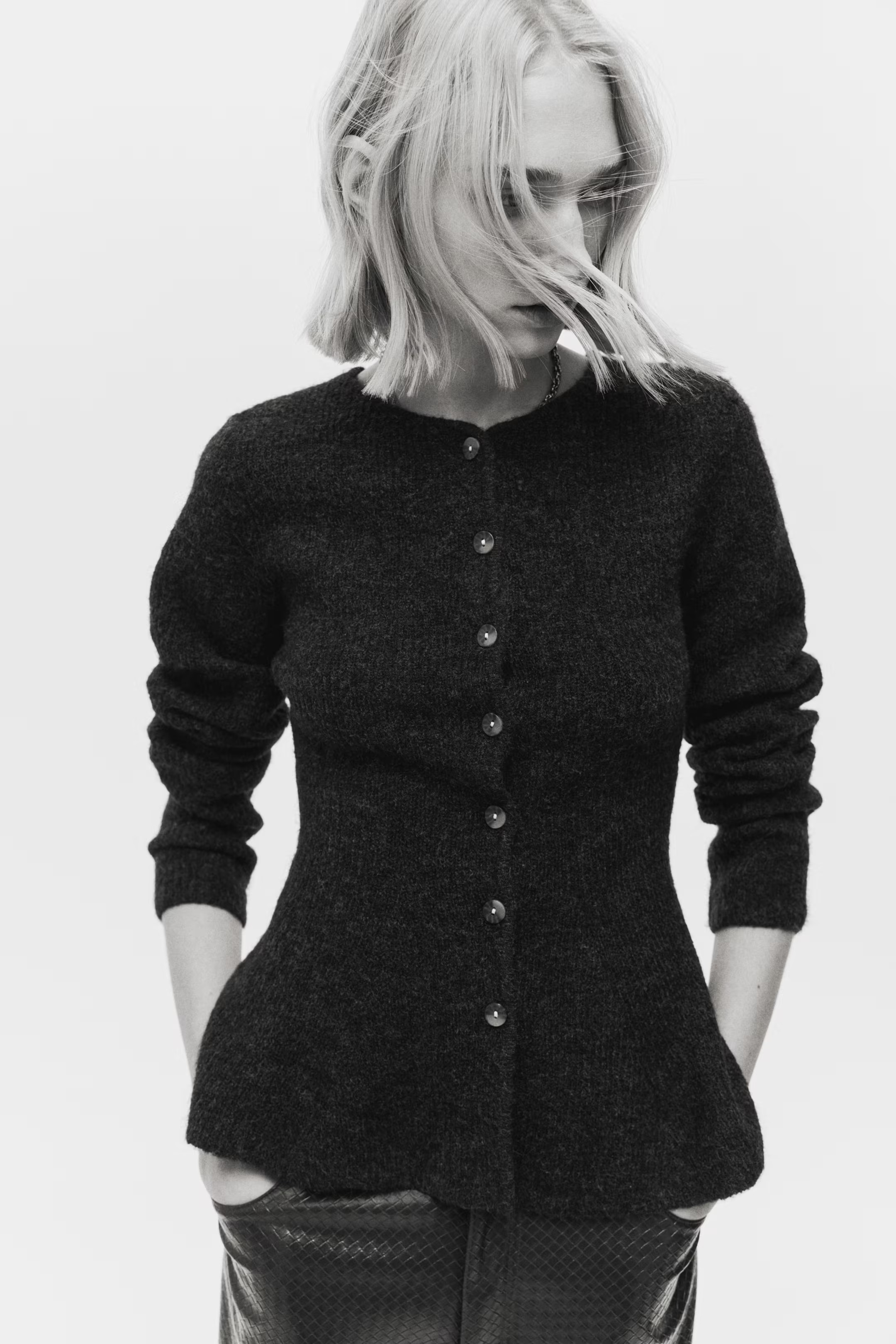 Rib-Knit Peplum Cardigan | H&M (US + CA)