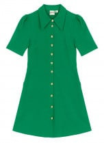 Colton Jersey Shirt Dress - Green | Joanie