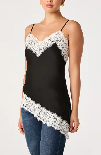 Analise Lace Trim Asymmetric Satin Camisole | Nordstrom