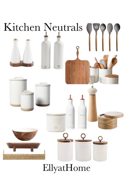 Kitchen neutral accessories and utensils. Shop whites and woods in kitchen canisters, wood, seagrass trays and boards, salt cellars, oil and vinegar, silicone utensils. Wood bowl. Favorite retailers, Amazon, Pottery Barn, Target, Walmart, World Market. McGee & Co. Free shipping. Home decor accessories, kitchen, neutral kitchen. 


#LTKstyletip #LTKunder50 #LTKhome