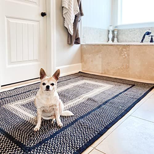 Manchester Premium Jute Braided Area Rug by Homespice, 27 x 45 Rectangular Black, Reversible, Natura | Amazon (US)