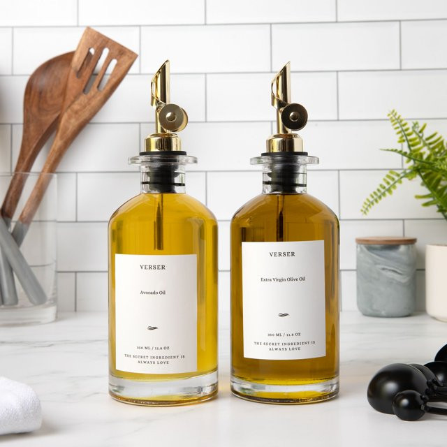 Glass Oil Dispenser Bottle with Stainless Steel Pourer, 16 oz - Leak-Proof and Drip-Free Design f... | Walmart (US)