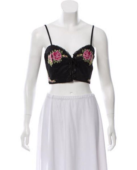 Alice McCall What A Flirt Crop Top w/ Tags Black | The RealReal