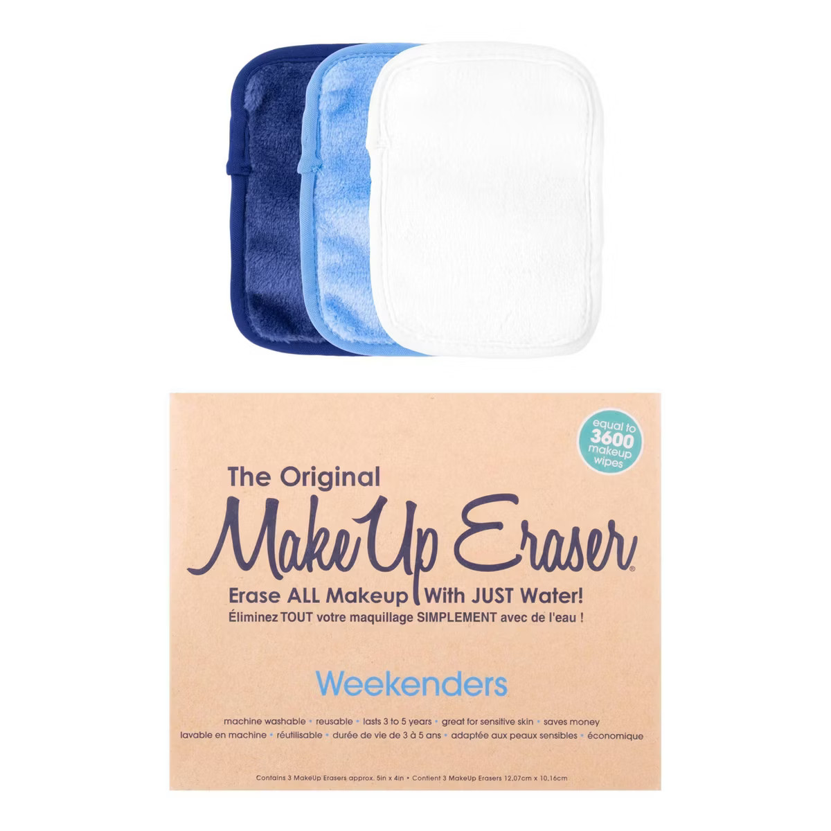MakeUp Eraser Weekenders Blue 3-Day Face Cleanser Set - 3ct | Target