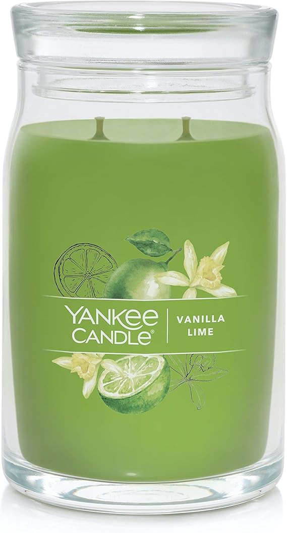 Yankee Candle Vanilla Lime Scented, Signature 20oz Large Jar 2-Wick Candle, Over 60 Hours of Burn... | Amazon (US)