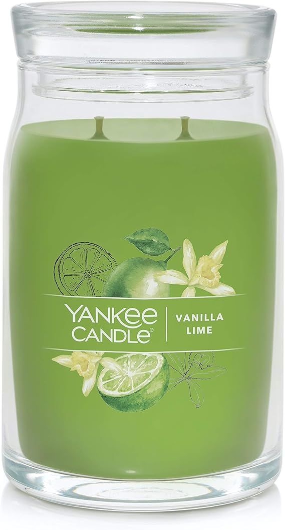 Yankee Candle Vanilla Lime Scented, Signature 20oz Large Jar 2-Wick Candle, Over 60 Hours of Burn... | Amazon (US)