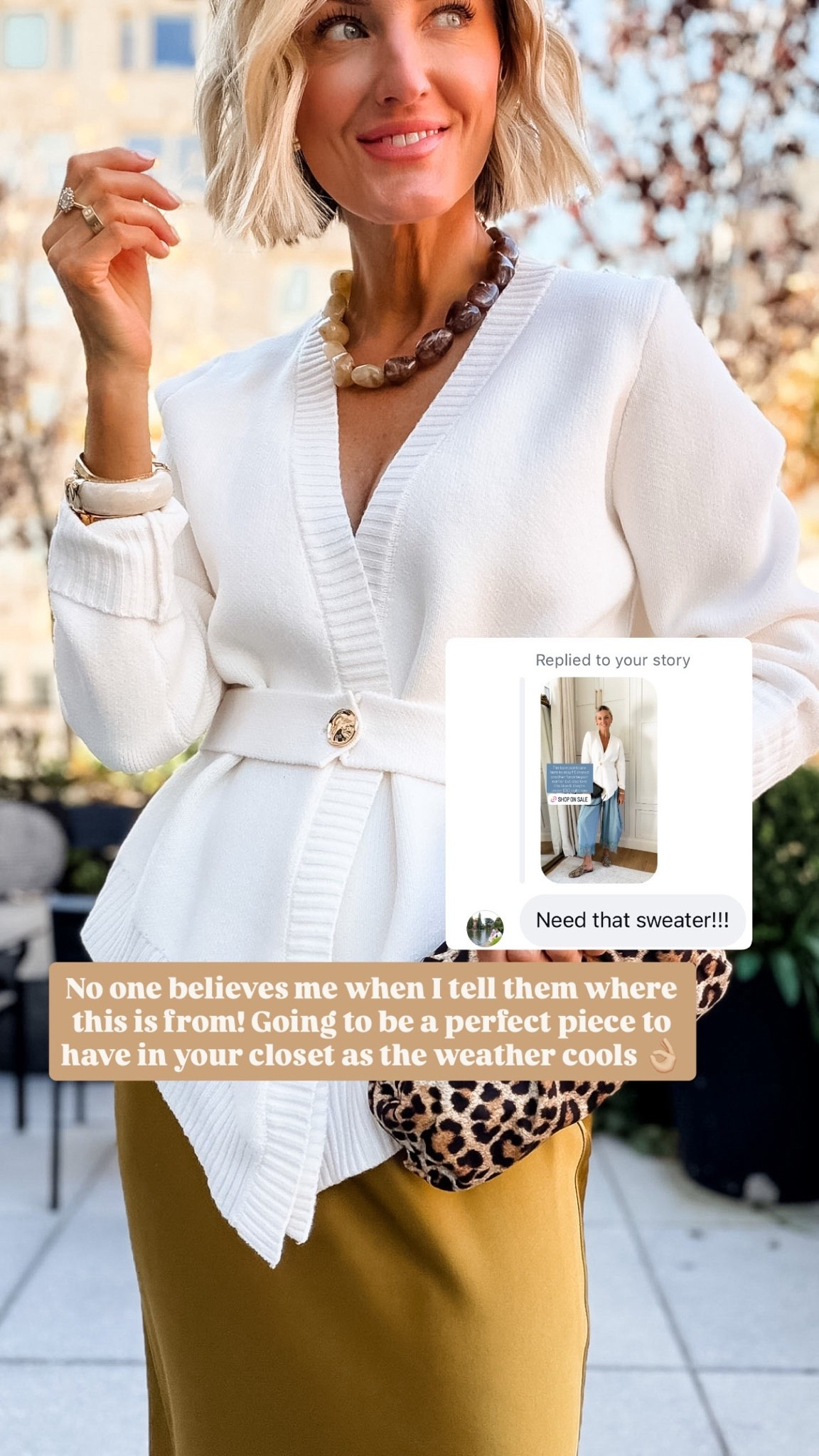 This cardigan has been one of my favorite Amazon fall finds! So chic! Wearing S!

Loverly Grey, fall outfit, cardigan, cream cardigan, Amazon