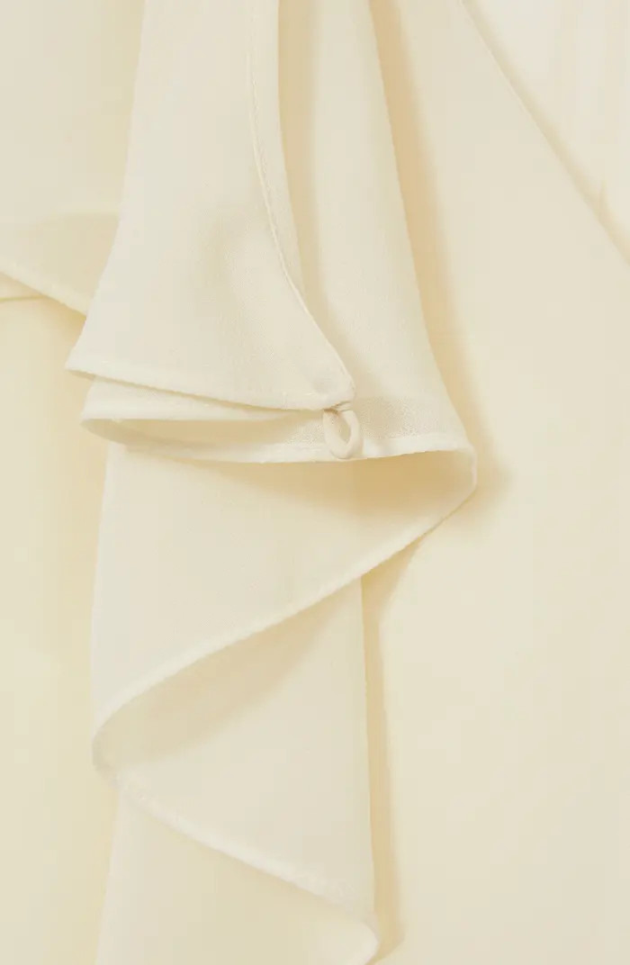 Milo Semisheer Ruffle Fluted Sleeve High-Low Top | Nordstrom