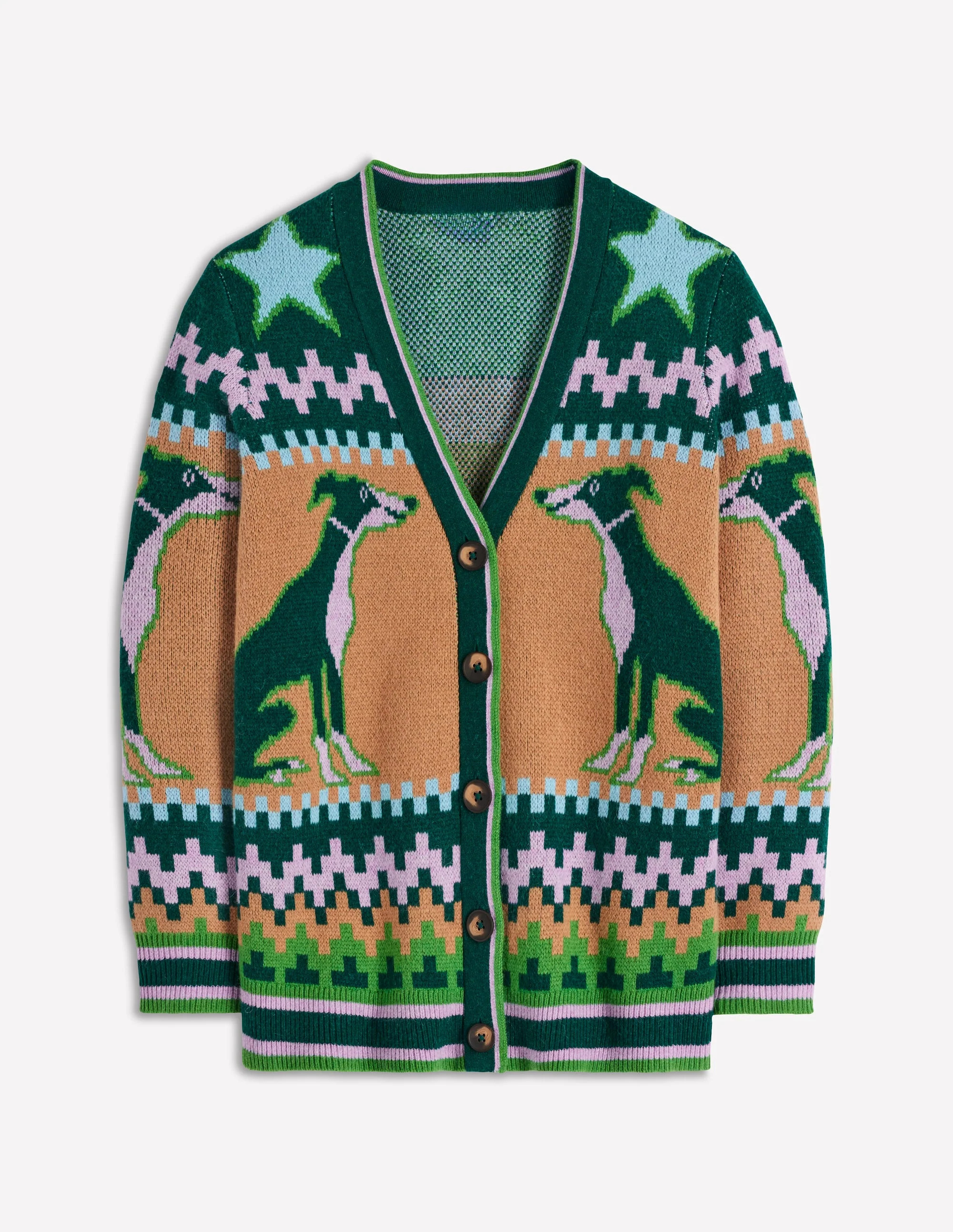 Quinn Boyfriend Cardigan-Emerald Night Whippet | Boden (US)