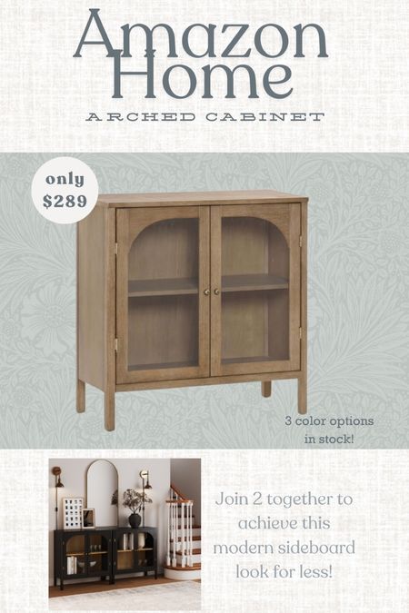 The possibilities are endless with these arched cabinets. Display your favorite collected pieces, books, china, frames and candles. Push two together and create the sideboard of your dreams! This arched cabinet comes in 3 color options! This wire brush finish with the gold knobs though! 😍

Amazon home, Arched cabinet, looks for less, Amazon home finds, black arched cabinet, wire brush arched cabinet, brass hardware for less, marble tray, entryway lighting, table decor, shelf decor, fluted lamp, designer looks for less, white arched cabinet, sideboard, buffet table, small space furniture, modular furniture. 

#LTKfindsunder50 #LTKhome #LTKfindsunder100