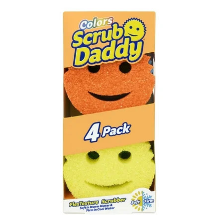 Scrub Daddy Color Sponges - Scratch-Free Multipurpose Cleaning Sponge for the Kitchen, Bathroom, and More - BPA-Free Polymer Foam, Multi-Color, 4-Count | Walmart (US)