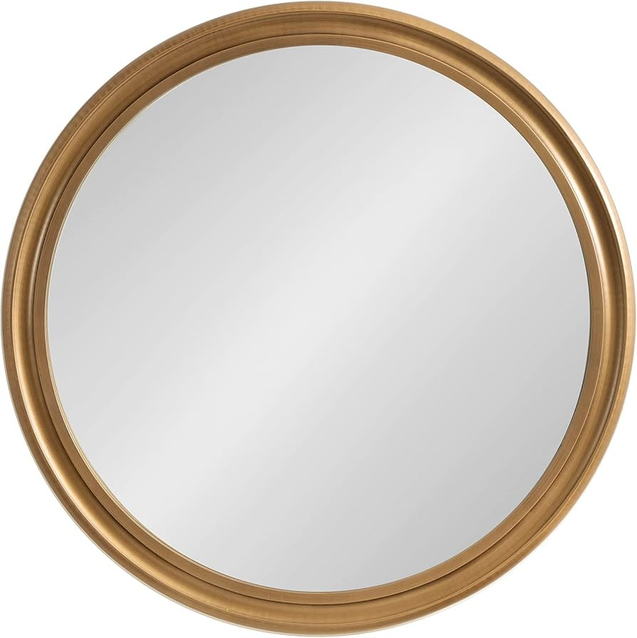 Kate and Laurel Mansell Round Circle Wall Mirror, 28, Antique Gold, Beautiful Traditional Wooden ... | Amazon (US)