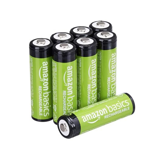 Amazon Basics 8-Pack Rechargeable AA NiMH Batteries, 2000 mAh, 1.2V, Low Self Discharge, Long-Las... | Amazon (US)