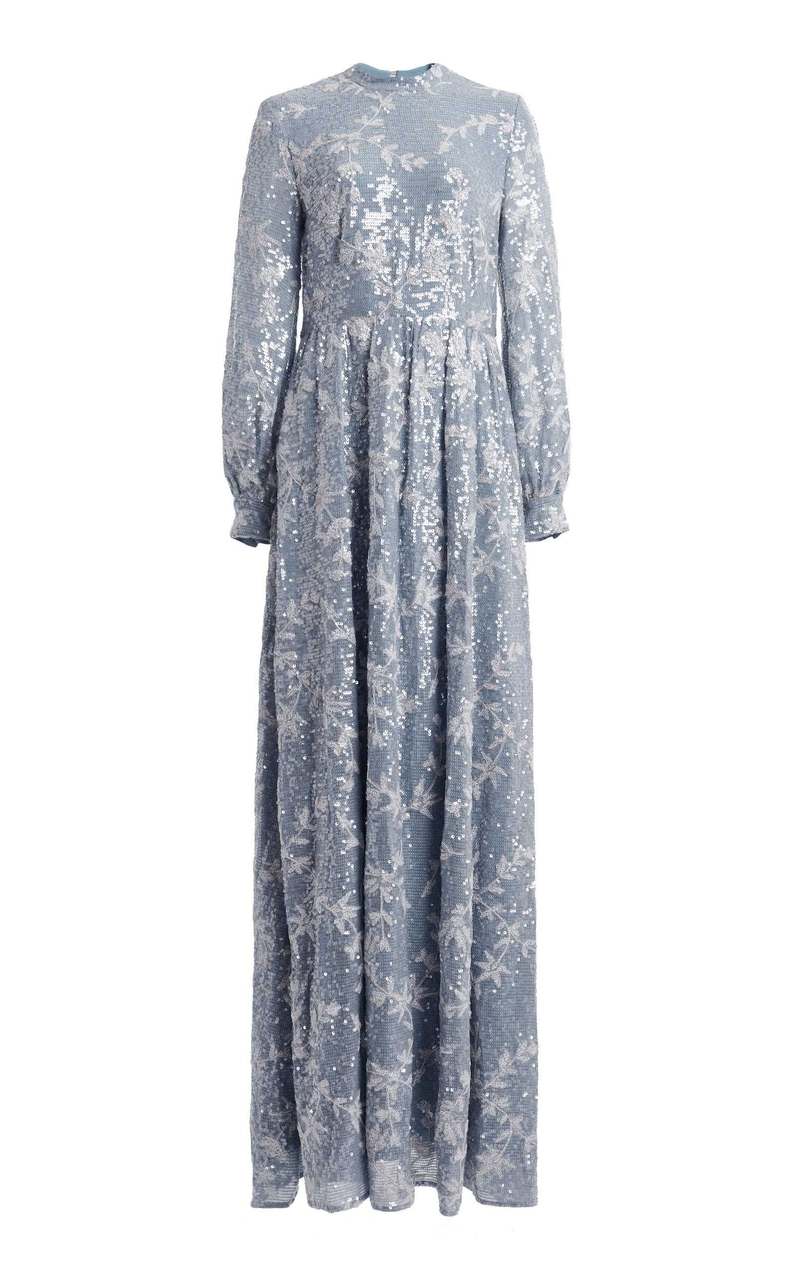 Kara Floral-Embroidered Sequined Maxi Dress | Moda Operandi (Global)