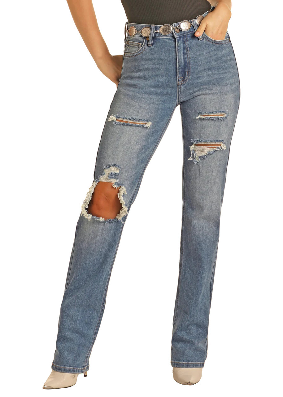 West Desperado Distressed Denim High Rise Bootcut Jeans | Rock & Roll Denim