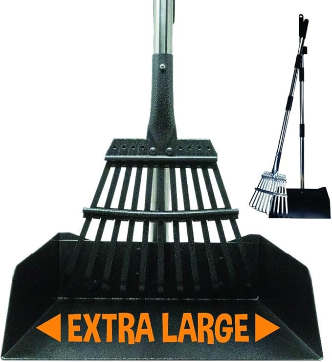 Bodhi Dog Pooper Scooper for Large Dogs - Heavy Duty Metal Poop Scoop w/Long Handle Tray & Rake -... | Amazon (US)
