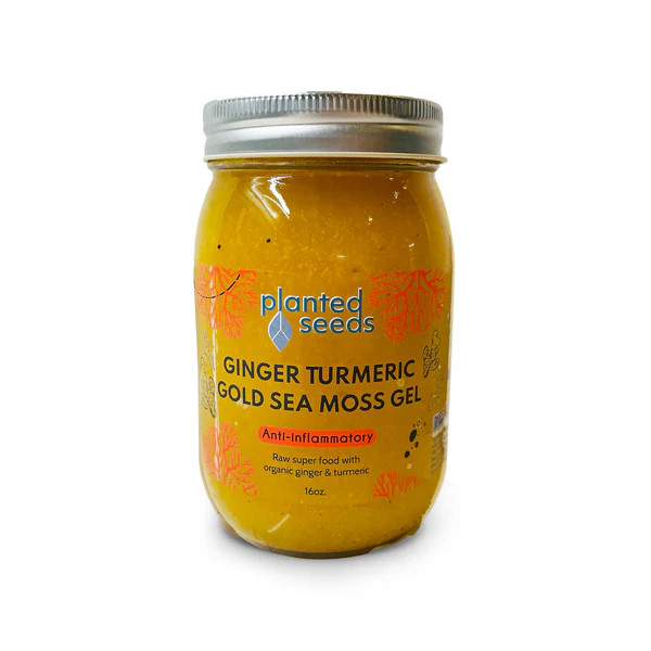 Ginger Turmeric Gold Sea Moss Gel - 16oz Jar | Planted Seeds