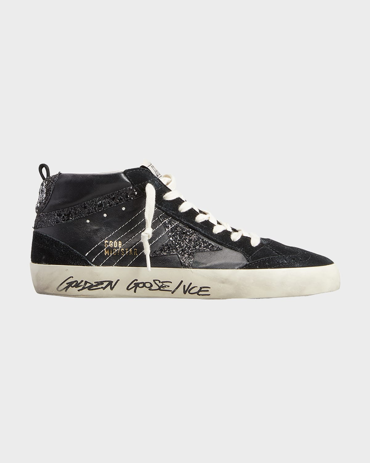 Mid Star Glitter Wing-Tip Sneakers | Neiman Marcus